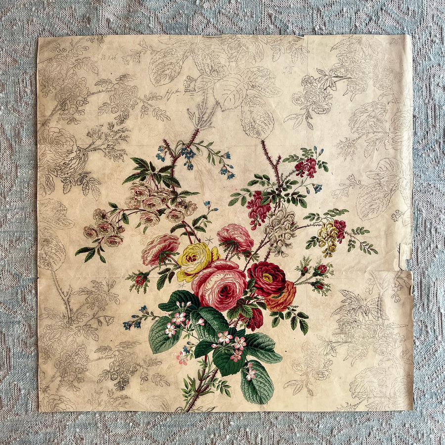 Original 19th Century French Wallpaper Design Paintings 2
