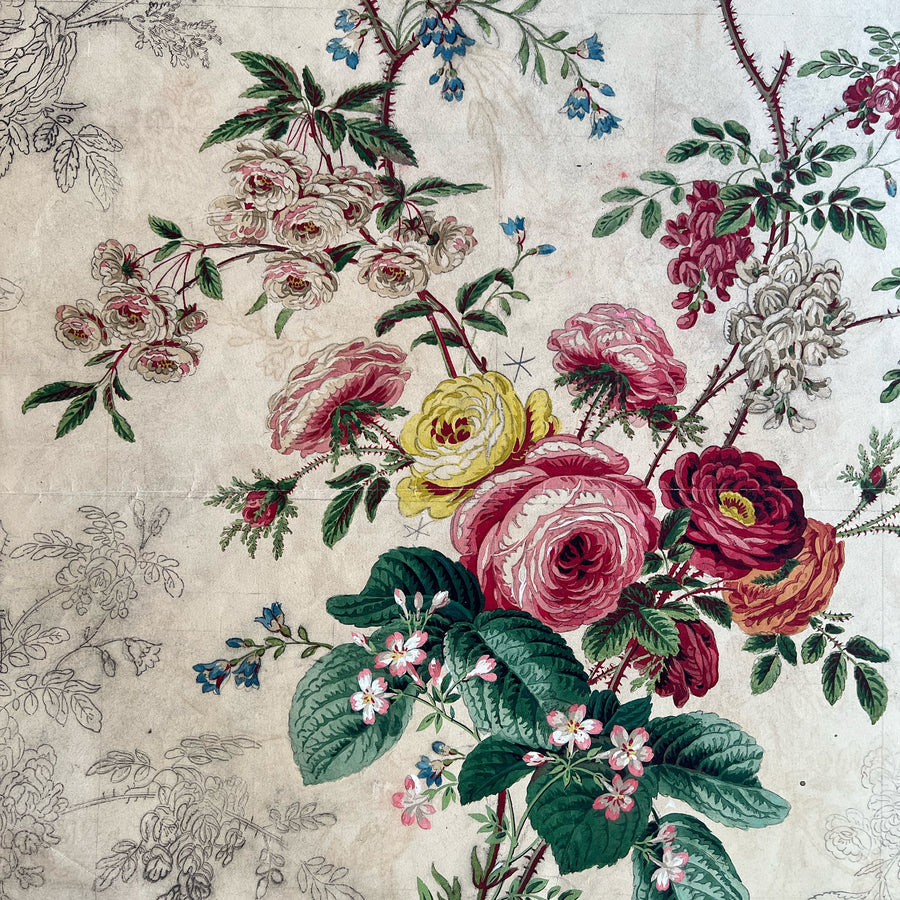 Original 19th Century French Wallpaper Design Paintings 2
