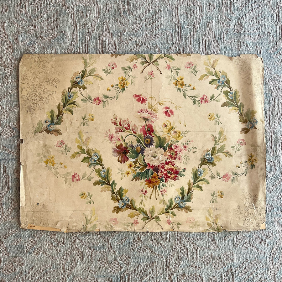 Original 19th Century French Wallpaper Design Paintings 3