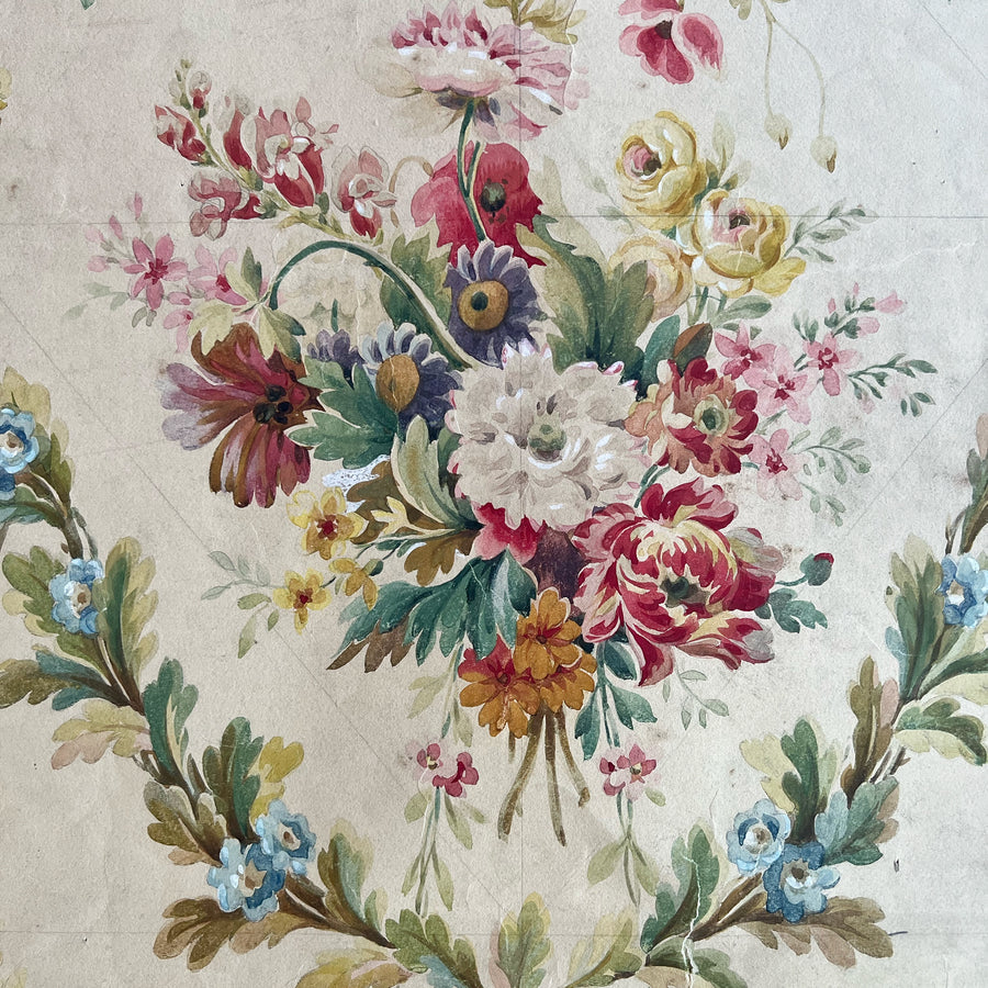 Original 19th Century French Wallpaper Design Paintings 3