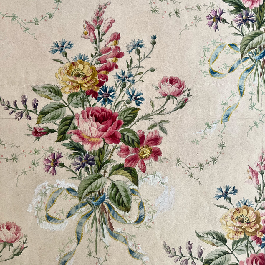 Original 19th Century French Wallpaper Design Paintings 4