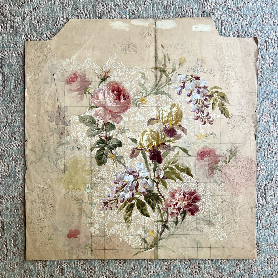 Original 19th Century French Wallpaper Design Paintings 5