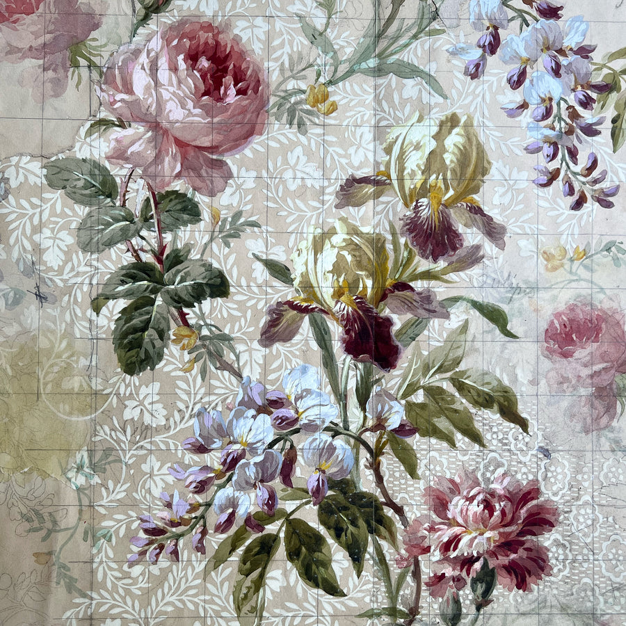 Original 19th Century French Wallpaper Design Paintings 5