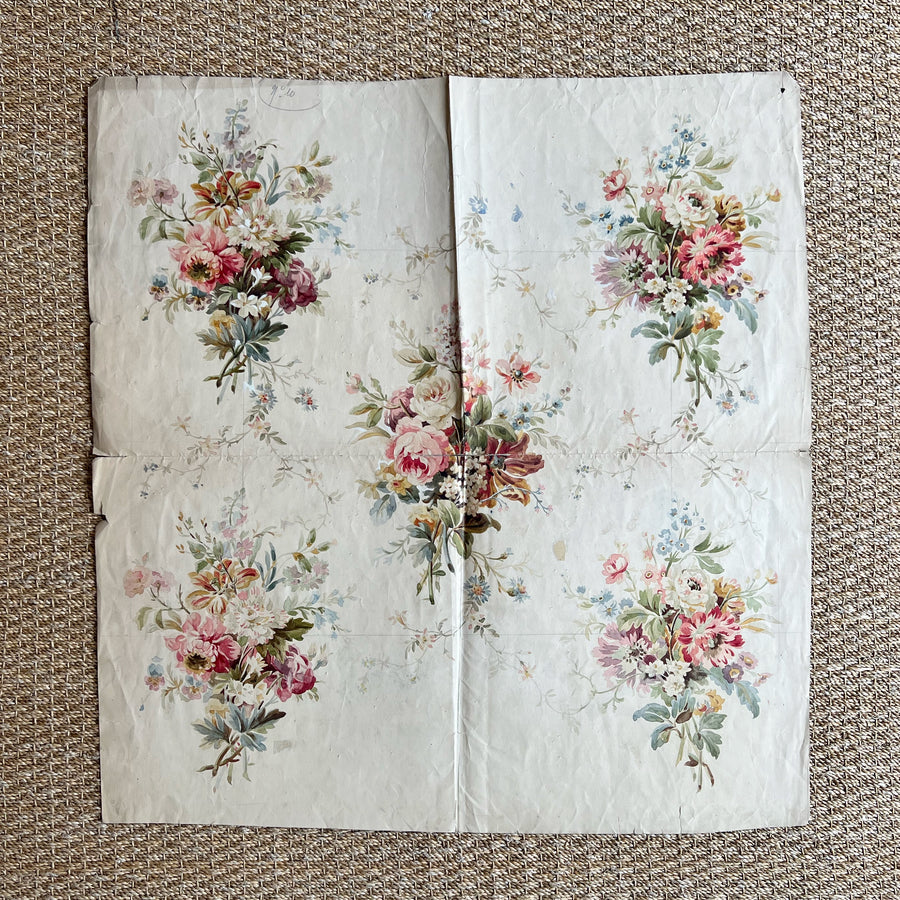 Original 19th Century French Wallpaper Design Paintings 7