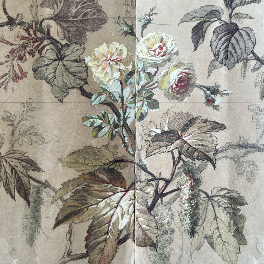 Original 19th Century French Wallpaper Design Paintings 8
