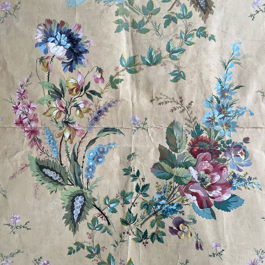 Original 19th Century French Wallpaper Design Paintings 9