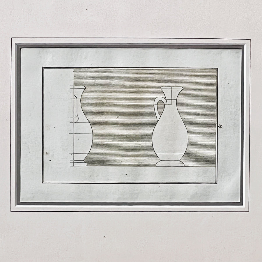 18th C. Classical Urns Framed 1