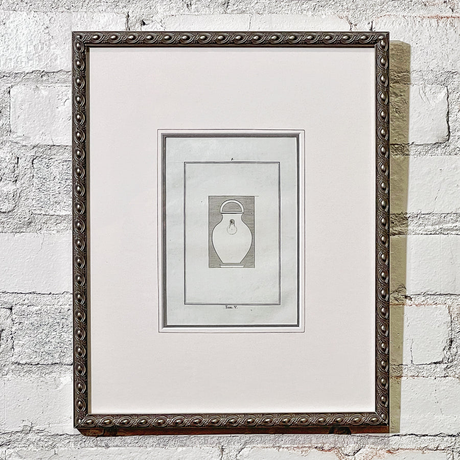 18th C. Classical Urns Framed 2