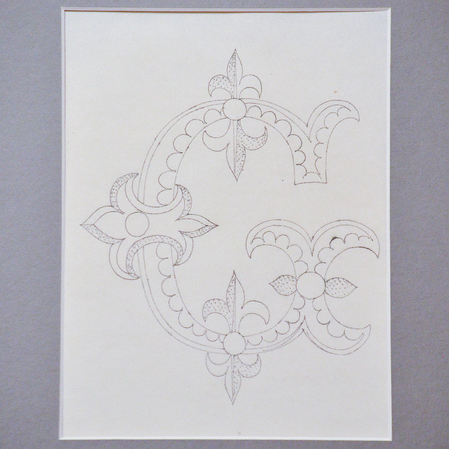 Hand Drawn Austrian "G" Monogram 11 x 14 Matted